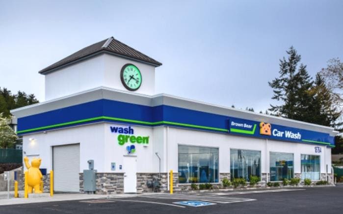 Extrutech FORM Panels used as the Pre-Finished Structural Exterior Walls of the Car Wash