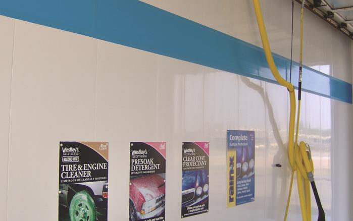 Glossy Colored PVC Wall Panels from Extrutech Plastics Inc. (EPI) used in a Carwash