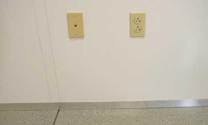 Interior In-Plant Office - Walls provide room for electrical runs