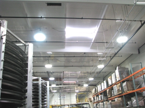 Extrutech Panels mounted to the ceiling of a process plant